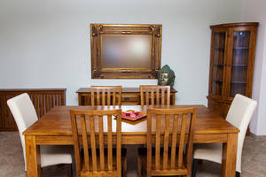 teakový jídelní stůl a židle z masivu